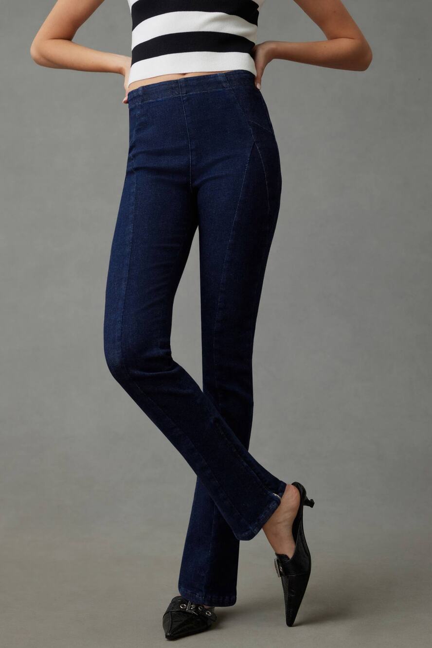 Pilcro Anthropologie Dark Wash Glasgow Jeans Stretchy Mid Rise Women's size 27